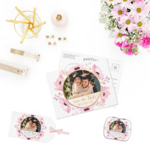 Spring Pinks Watercolor Floral Save The Dates