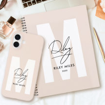 Signature Monogram   Blush Elegant Chic Script