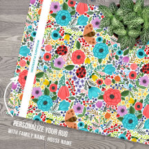 Personalized Area Rugs - Floral Botanical Patterns