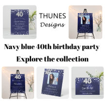 40th birthday party navy blue stars