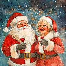 Santa and Mrs Claus Merry Christmas Happy New Year