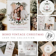 Boho Vintage Monogram Christmas