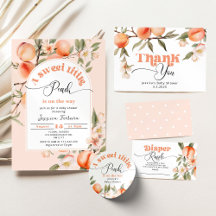 Modern arch little peach is on the way baby shower