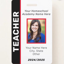 Homeschool Teacher & Student ID Badges