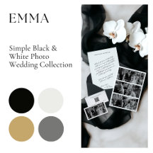 Emma • Simple Minimal Black & White Wedding Suite