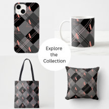 Monogram Plaid Gray Pink Home and Accessories