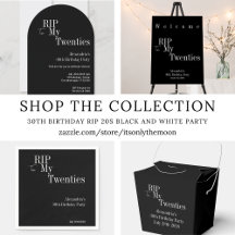 30th Birthday RIP 20s Black and White Party