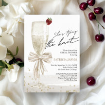 White Bow Champagne Bridal Shower Suite