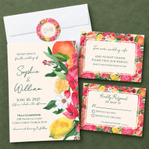 Modern Pink Citrus Garden Wedding Suite
