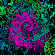 Bold Magenta Abstract Groovy Liquid Art Swirl