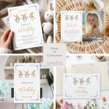 Cute Easter Bunny Kid 3rd Birthday Party