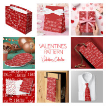 Valentine's theme Red White I love You Pattern