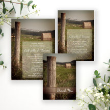 Green Pastures Country Farm Wedding Stationery