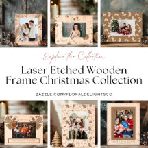 Laser Engraved Wooden Christmas Frames 