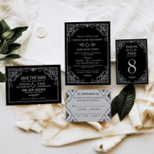Vintage Art Deco Black and Silver Wedding