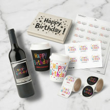 Retro Colorful Birthday Confetti Party Collection