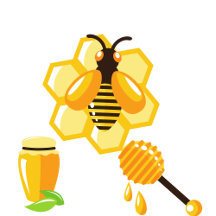 bee and honey editable
