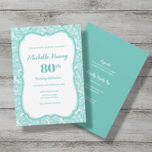 Elegant Floral Adult Birthday (Turquoise)