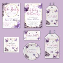 Butterfly Purple Girl Baby Shower