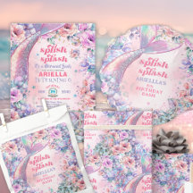 Flower Glitter Mermaid 6th Birthday