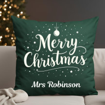 Elegant Merry Christmas Custom Throw Pillows