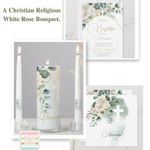   A Christian Religious White Rose Bouquet.