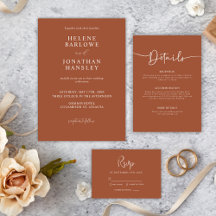 Modern Minimalist Elegant Terracotta Wedding