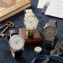 Custom Wedding Party Monogram Watches & Keepsakes