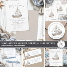 Gender Neutral Beige Nautical Baby Shower