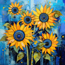 Sunflowers Wildflowers Flower Mixed Media Design