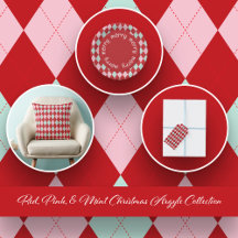 Red, Pink, & Mint Christmas Argyle Collection