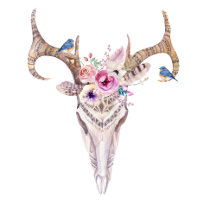 Boho Floral Deer Skull | Bohemian Gardens