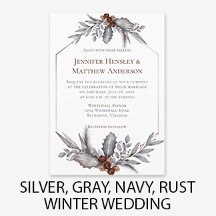 Silver, Gray, Navy Winter Wedding Collection