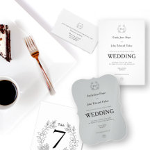 LEAF MONOGRAM INITIALS WEDDING SUITE