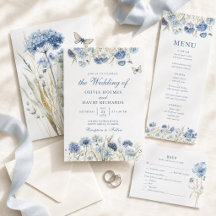 Dusty Blue Hydrangea Wildflower Wedding Collection