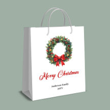 Classic Christmas Wreath Gift Bags #44W