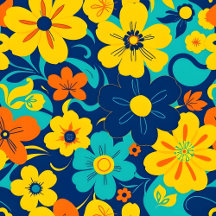 Colorful Rush Blooms-Dopamine Style-Retro Flowers
