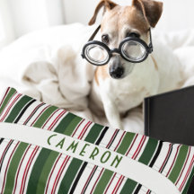 Classic Green Stripes Monogram Name