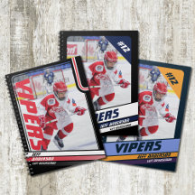 Customizable Ice Hockey Photo Notebooks