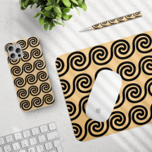 Greek Meander Key Waves Pattern Brown Collection
