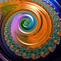 Orange Mandelbrot Swirls