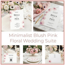 Minimalist Blush Pink Floral Wedding Suite