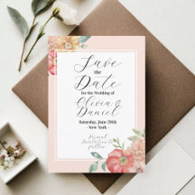 Watercolour Floral Collection Coral Flowers