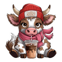 Coffee Addict Cow