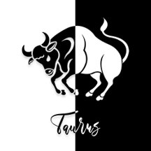 Taurus Zodiac Sign, Black & White