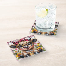 Cute Baby Highland Cow Coasters