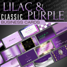 Purple Lilac Business Cards Luxury Classy Glamour