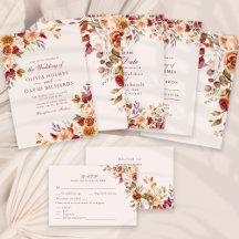 Boho Burnt Orange Terracotta Floral Wedding Suite