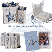 Silver Star Christmas Stationary Gift Wrap