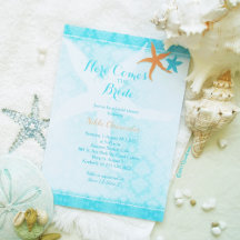 Beach Sea Horse Damask Wedding 5 {OrangeTurquoise}